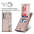 thumbnail image 3 of Dteck Flip Leather Wallet Case for Samsung Galaxy S24 Plus, Crossbody Wallet Case with Credit Card Holder Zipper Pocket Lanyard Shoulder Strap, Kickstand Phone Cover for Samsung S24 Plus,Rosegold, 3 of 9