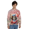 thumbnail image 4 of Happy Valentine’s Day Adorable Newfoundland Puppy Holding Heart Balloon All Over Print 3D Baseball Jacket Newfie Dog Lover Gifts Bomber Jacket Softball - 00030, 4 of 6