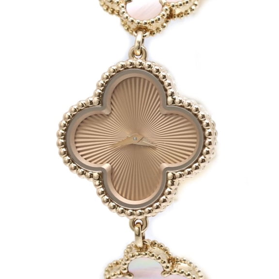 Pre-Owned Van Cleef & Arpels Sweet Alhambra Guilloche VCARO90100 2386240 Women's Watch 18K Rose...