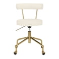thumbnail image 5 of Indoor Home Office Furniture Rhonda Contemporary/Glam Task Chair In Gold Steel And Cream Velvet, 5 of 7