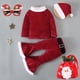 thumbnail image 2 of Christmas Costumes Baby Girls Dress Up Santa Claus Children Performing Outfits Set Kids Santa Velvet Clothes Hat+Top+Pant 2-10Y, 2 of 5