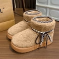 thumbnail image 6 of Viluyesy Womens Snow Boots Faux Fur Lined Platform Slip On Ankle Winter Boots Comfortable Plush for Outdoor Everyday Wear Khaki Size 7-7.5, 6 of 7