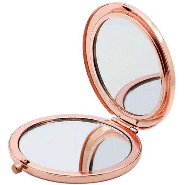Espejo compacto de aumento para bolsos, mini bolsillo plegable, espejo de maquillaje de viaje de doble cara, perfecto para bolso, bolsillo y viajes