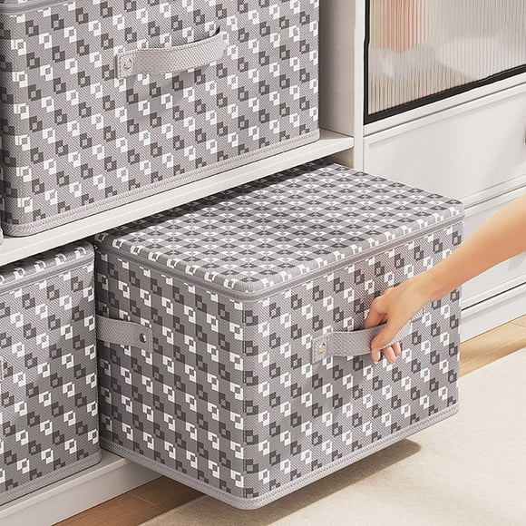 FHBVT Non Woven Zipper Storage Box Household Clothing Organizer Dormitory Foldable Wardrobe Storage Large Capacity Durable Space Saving Home Essentials Perfectly Organized