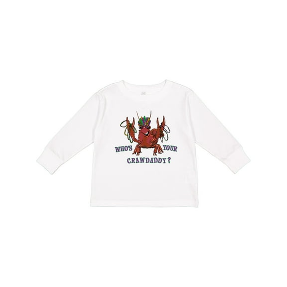 Inktastic WHO'S YOUR CRAWDADDY? Mardi Gras Crayfish Boys or Girls Long Sleeve Toddler T-Shirt