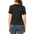 thumbnail image 3 of NOMADIC NOOK Women's 2 Packs Contrast Peter Pan Collar Polka Dots Short Sleeve Tops, 3 of 6