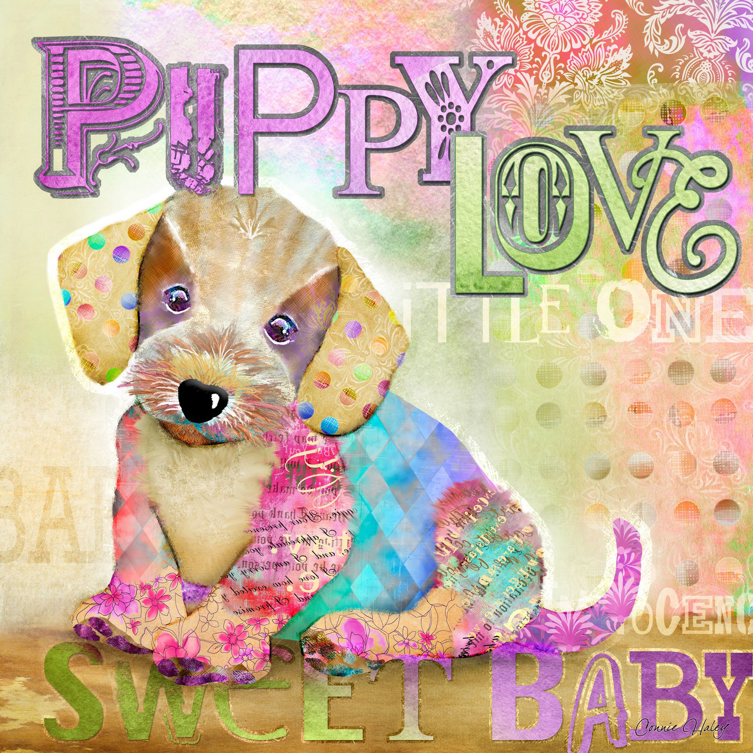 "Puppy Love" Painting Print on Wrapped Canvas