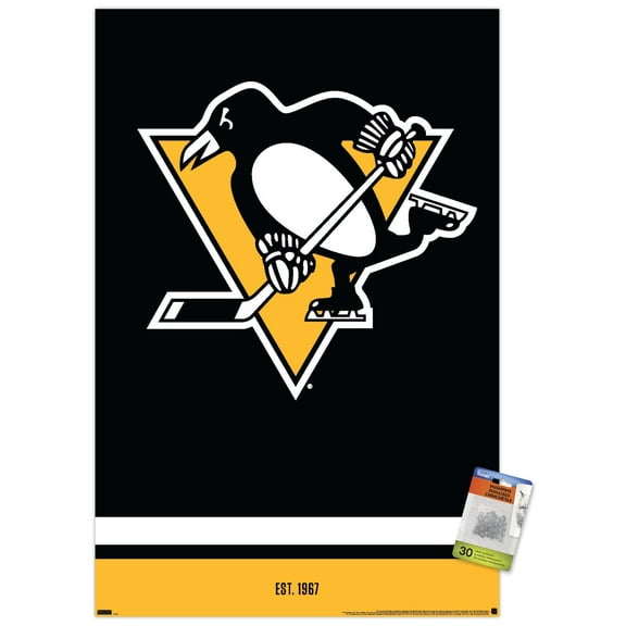 NHL Pittsburgh Penguins - Logo 21 Wall Poster with Pushpins, 22.375" x 34"