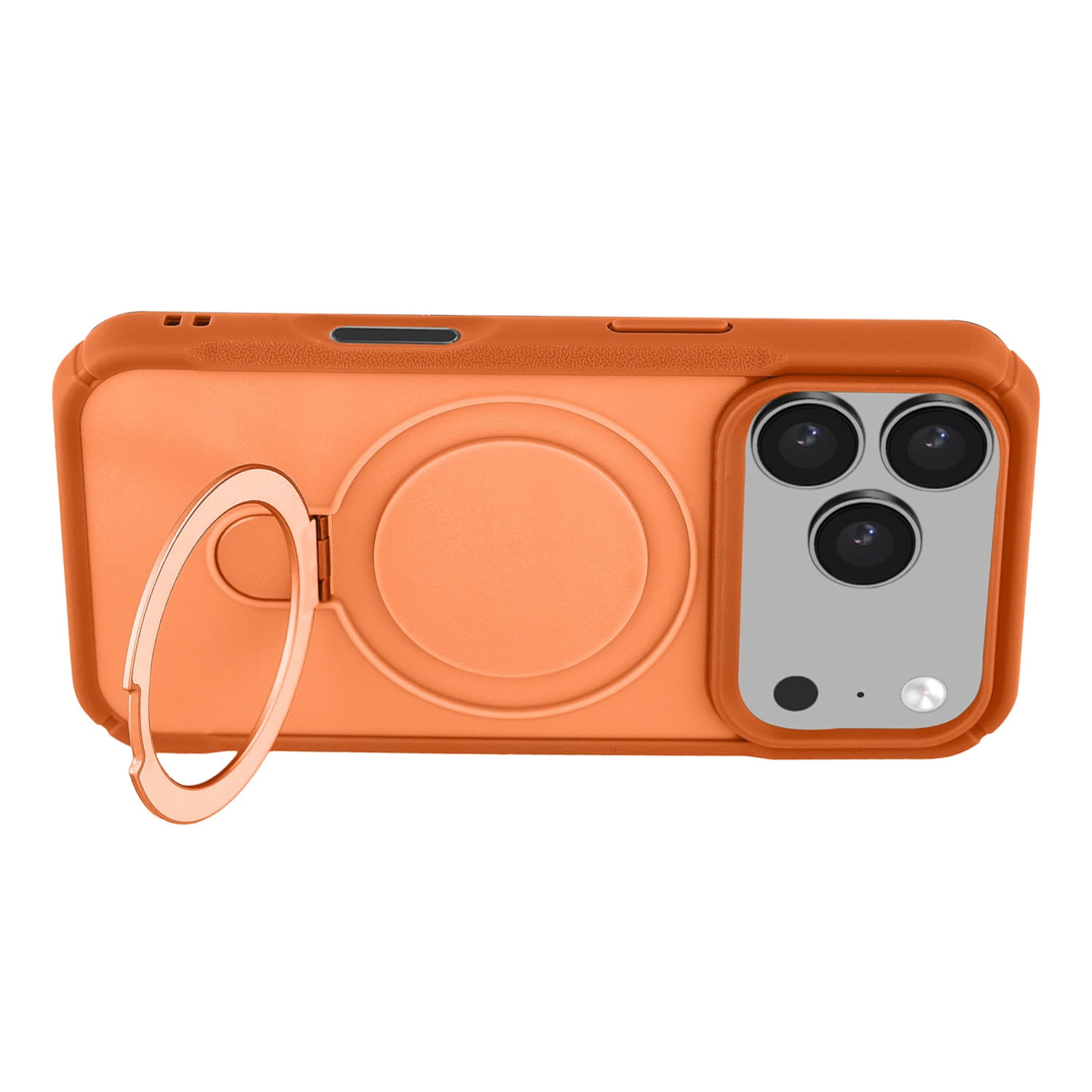 Durable Magnetic Kickstand Phone Case for iPhone 17 Pro Max - Orange