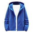 thumbnail image 2 of Kilaqueen Fishing Hoodies for Men UPF 50 + Rain Jacket Windbreaker with Zipper Pockets, Full Zip Lightweight UV Sun Protection Hooded Jacket Hiking Cycling Raincoat Activewear, 2 of 7