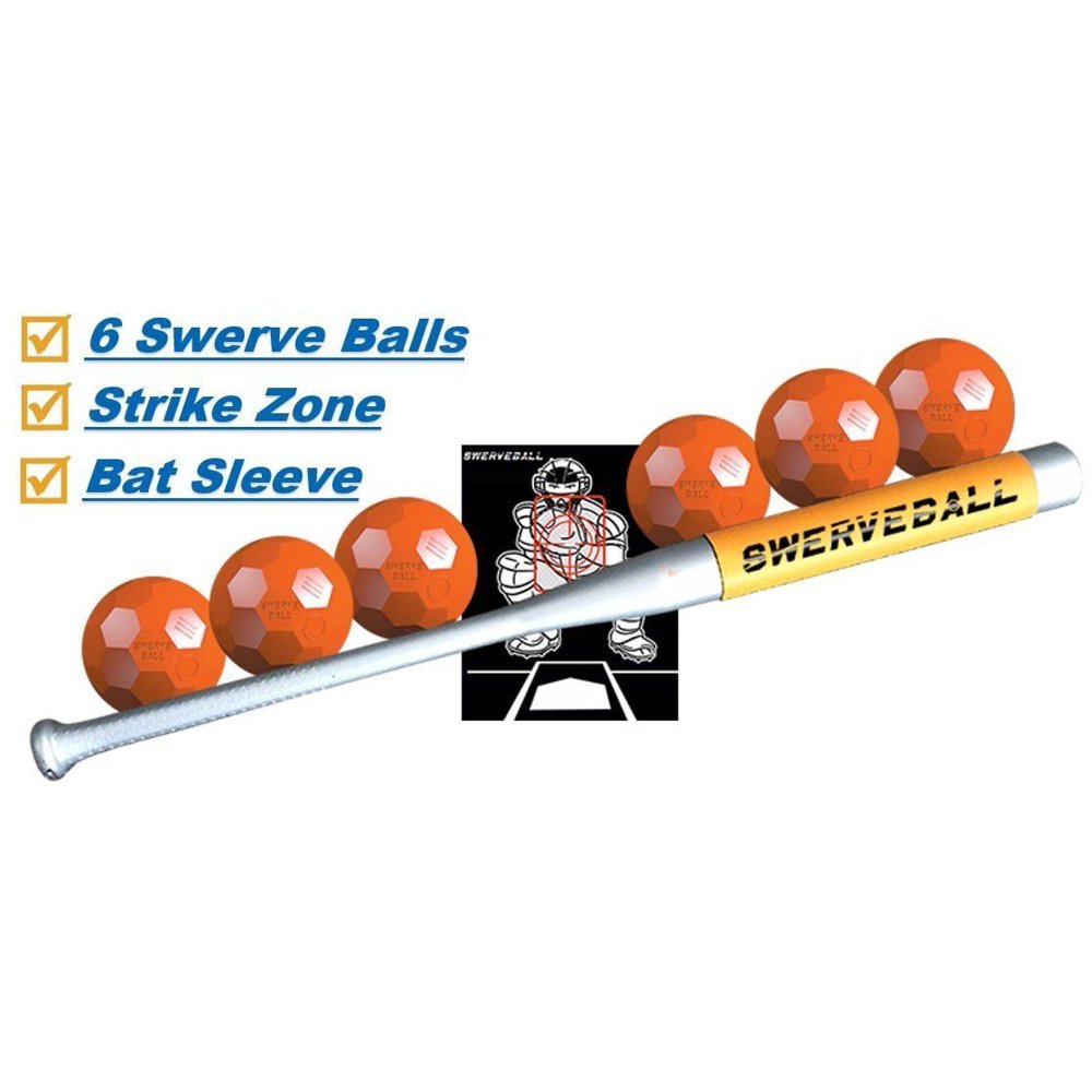 Swerve Ball Plastic Baseball Combo Starter Set Including 6 Swerve Balls