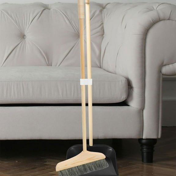 LEORX White 2Pcs Mop Holder for Daily Use Connecting Dustpan and Broom 4.3x2.1x2In
