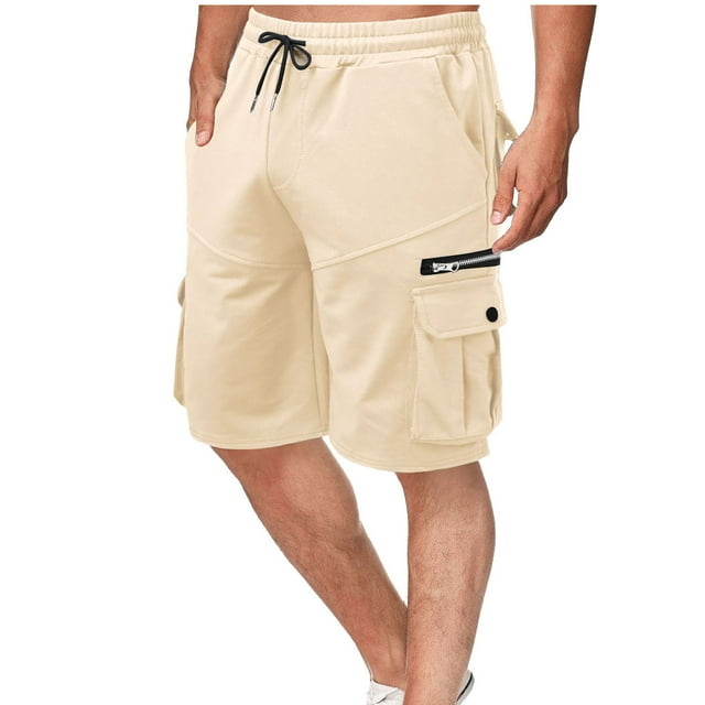 AherBiu Shorts Cargo pour Hommes, Shorts de Gym Réguliers Tendance avec Multi-Poches, Shorts de Course Décontractés d'Été