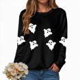 thumbnail image 4 of Godom Halloween Sweatshirts for Women Pumpkin Graphic Crewneck Long Sleeve Pullover Tops Loose Fit Soft Knit Ribbed Casual Fall Winter Outfits, 4 of 7