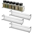thumbnail image 1 of Spice Racks Organiser, Set of 4 Wall Mounted Spice Racks, Hanging Spice Organisers for Cabinet Pantry Door, Kitchen Cupboard, Seasoning Storage Spice Shelf, Chrome Finished, 1 of 6