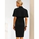 thumbnail image 3 of Vestidos de negocios Allegra K Elegantes para mujer doble botonadura dos Piezas capa y vestido Negro XS, 3 of 6