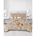 thumbnail image 2 of Twin XL Quilt Bedding Set, Retro Ocean Reversible Summer Quilt 3 Pieces, Brown Coastal Shells Conch Underwater Lightweight Bedspreads Coverlets with 2 Pillow Shams for All Seasons, 2 of 5