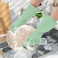 thumbnail image 4 of Rubber Kitchen Dishwashing Gloves - 4 Pairs Reusable , Flexible and Durable & Non-slip Cleaning Gloves, Great for Kitchen, Bathroom, Laundry (Pink+Green+Blue+Grey), 4 of 4