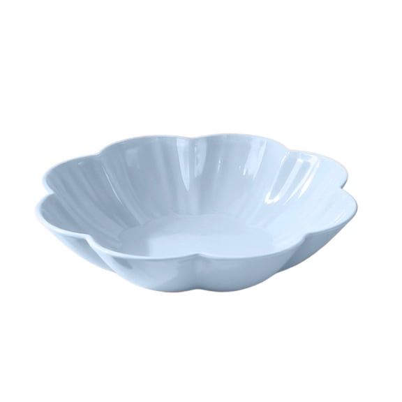 Flower Shaped Plastic Serving Bowl - Perfect for Fruits, Snacks, and Desserts - Elegant Design for Home, Office & Parties - Easy to Clean, Durable Snack Tray, Great Gift Idea Blue