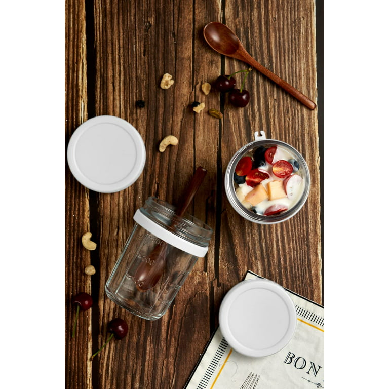 Overnight Oats Jars Glass Storage Jar Glass Container Wooden Lid