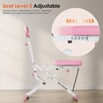 thumbnail image 6 of SogesPower Squat Machine Rowing Machines for Home, Foldable Fitness Rowing Machine Row, Ride Squat Machine with Adjustable 2 Resistance Bands for Workout Exercise, 330 lbs Weight Capacity, Pink, 6 of 8