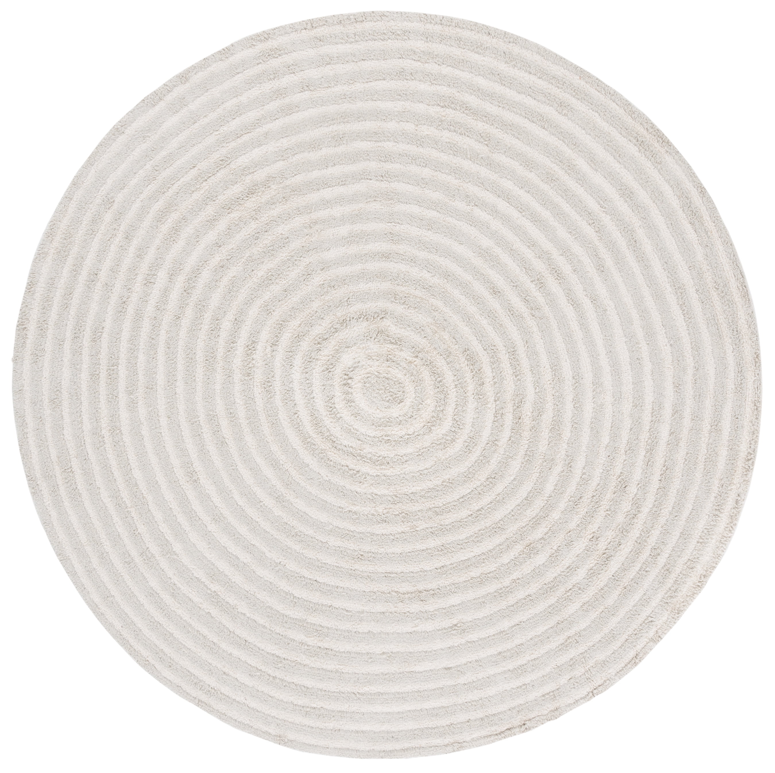 Safavieh Easy Care Beckah Geometric Machine Washable Area Rug, Gray/Ivory, 6' x 6' Round