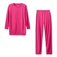 thumbnail image 6 of Ayolanni Womens Pajamas Sets 2 Piece Soft Long Sleeve Tops and Long Pants Pjs Homewear Silky Solid Loungewear Lounge Sets XL, 6 of 8