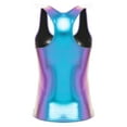 thumbnail image 4 of Nyeemya Shiny Metallic Women's Tank Top Sleeveless Racerback Camisole Nightclub Party Shirt Clubwear A Colorful M, 4 of 6