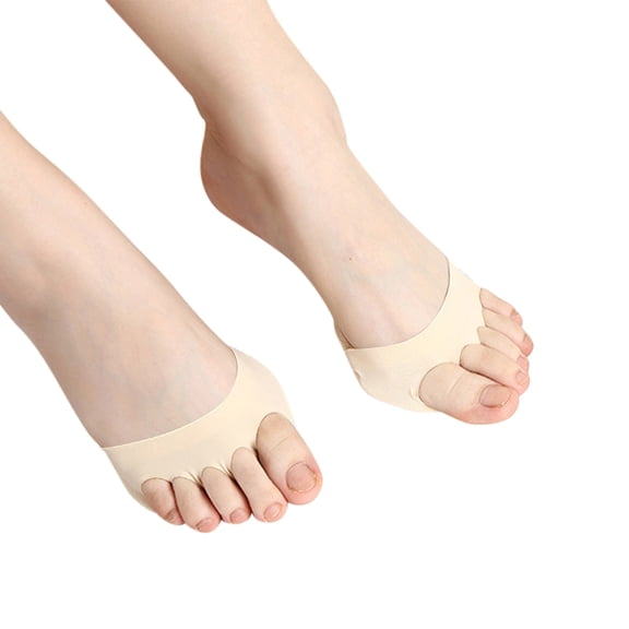 Ljudmp Women's 1 Pair Non-Slip Forefoot Half-Toe Socks Reusable Invisible Liner Pads for High Heels Sandals Beige
