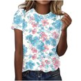 thumbnail image 1 of Tops de Ajuste Suelto para las Mujeres Impreso Manga Corta Suéter Camiseta Cuello Redondo Blusa Casual, Top de Moda para el Uso Diario Y las Salidas, 1 of 6
