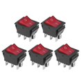 thumbnail image 2 of Interruptor de encendido y apagado, 50 Uds., interruptor basculante ABS, 6 pines, encendido y apagado, 2 posiciones, juego de 125/250V para máquina, electrodomésticos(Rojo), 2 of 14
