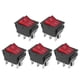 thumbnail image 2 of Uadme Interruptor basculante de 50 Piezas - Kit de Juego de 125/250V de 2 Posiciones de Encendido y Apagado de 6 Pines ABS para máquina(Rojo), 2 of 14