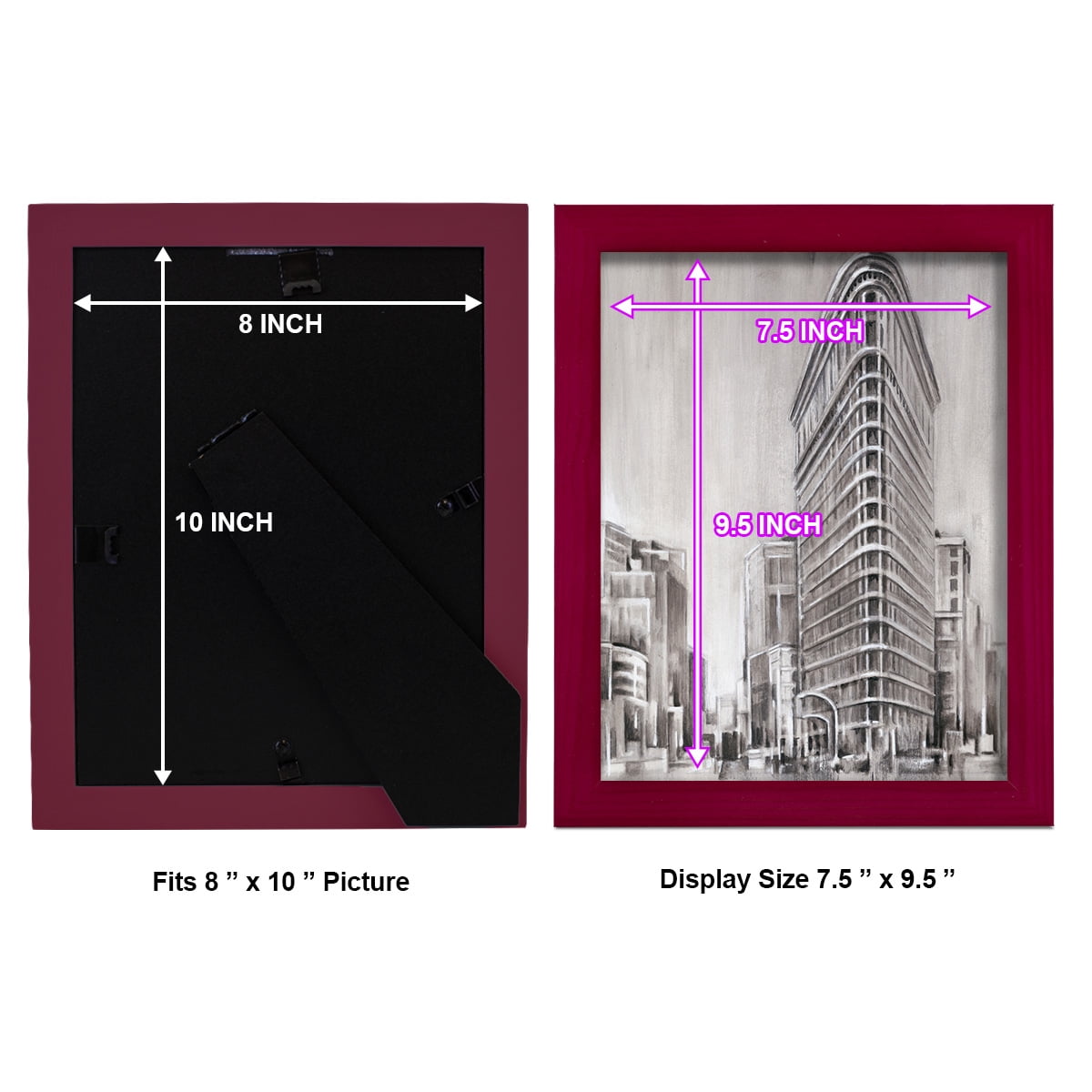 Art Deco Cityscape II -Framed Print w/glass-Cherry Red