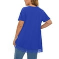 thumbnail image 4 of WellSize Women Plus Size Tops Casual Lace Tunic Blouse Summer Crew Neck Short Sleeve Shirts, 4 of 8