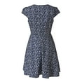 thumbnail image 4 of Fridja Robe Mini à Imprimé Floral pour Femmes à Col en V et Manches Mi-Longues, 4 of 8