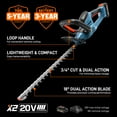 thumbnail image 6 of SENIX 20V Max* 21-inch Cordless Hedge Trimmer with 2.0Ah Battery & Charger Included, Dual-Action and Double-Sided 3/4" Cutting Capacity, HTX2-M, 6 of 11