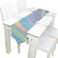 thumbnail image 7 of SKYSONIC Rectangle Rainbow Gemstone Printed Table Runner 13x70in for Wedding Birthday Holiday, 7 of 7