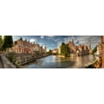 thumbnail image 2 of Steve Mohlenkamp 14x7 Black Ornate Wood Framed with Double Matting Museum Art Print Titled - Main canal in Bruges-Belgium, 2 of 4