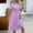 Purple, variant on ZZwxWA Formal Dresses for Women Short Sleeve Crew Neck Pleated Flowy Sun Dresses Casual High Waisted Midi Holiday Clothes Cocktail Party
