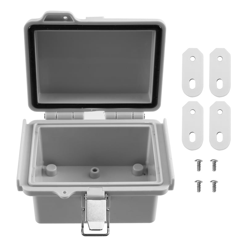 2X Outdoor Electrical Junction Box ABS Plastic & Hinged Cover Stainless Steel  IP67 for Electrical Projects