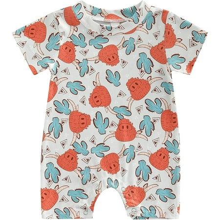 

PIKADINGNIS Western Newborn Baby Boy Girl Cow Print Romper Jumpsuit Crewneck One Piece Onesie Bodysuit Infant Fall Winter Outfit