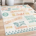 thumbnail image 1 of Adventure Decorative Rug, Various Words on Happiness and Self Value Uplifting Phrases Being Who You Are, Quality Carpet for Bedroom Dorm and Living Room, 6 Sizes, Pale Cinnamon, by Ambesonne, 1 of 4