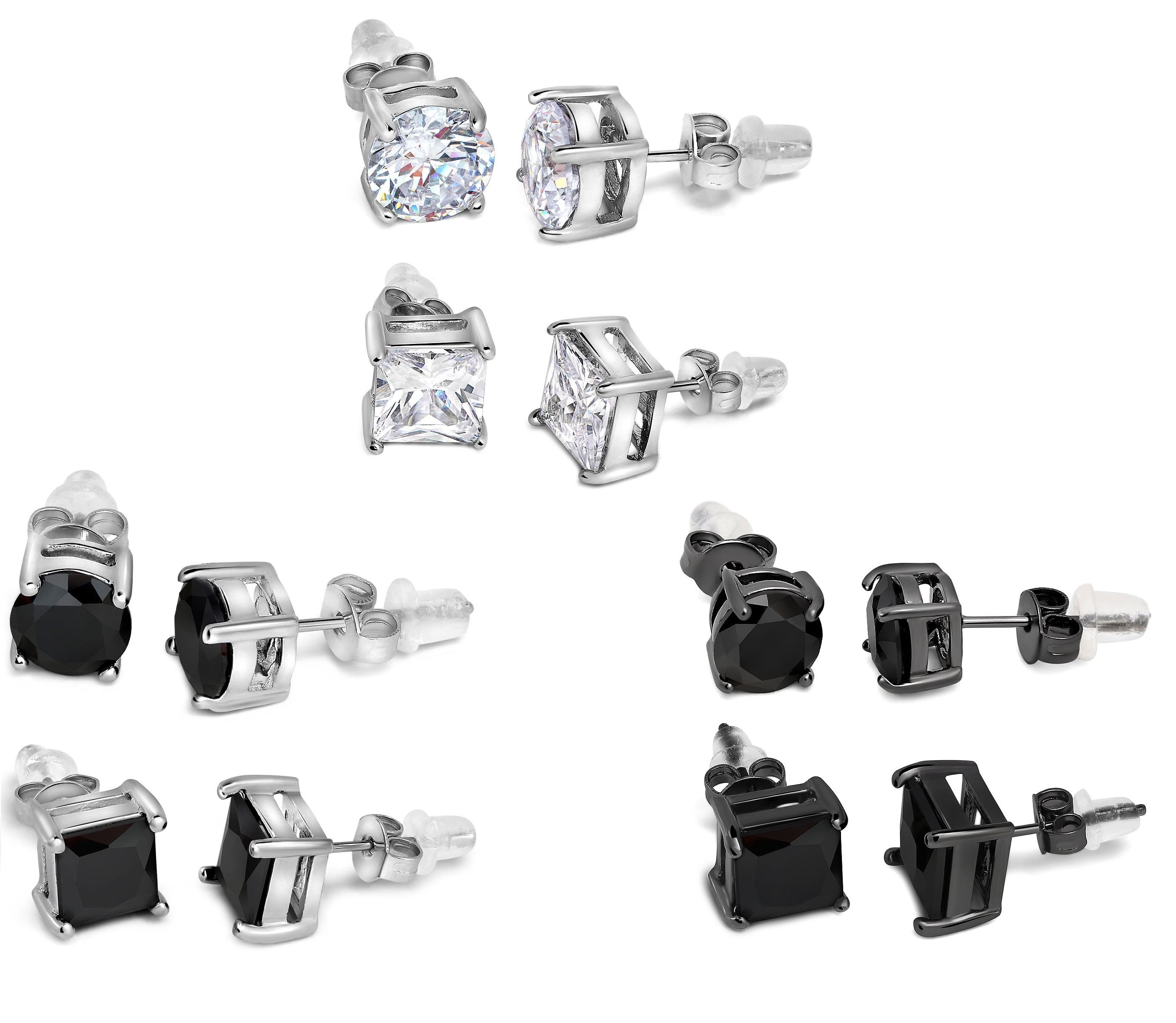 Buyless Fashion Buyless Fashion Girls Stud Earrings Round Crystal