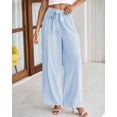 thumbnail image 2 of BTFBM Pants for Women Spring Clothes Striped High Waist Tie Knot Dressy Casual Wide Leg Palazzo Work Trousers Pants, 2 of 7