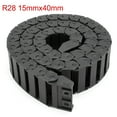 thumbnail image 2 of Unique Bargains R28 15mm x 40mm(InnerH*InnerW) Black Plastic Wire Carrier Cable Drag Chain 1M Length for CNC, 2 of 6