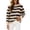 Bronze, variant on Womens Striped Sweater Knit Long Sleeve Crewneck Loose Lightweight Fall Winter Fashion Sweaters