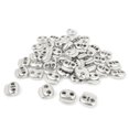 thumbnail image 1 of Unique Bargains Ton Argent 4,5 Mm Dia Deux Trous Cordon de Ressort Verrouille Bascule 50 Pcs, 1 of 1
