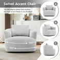 thumbnail image 4 of Euroco 360° Swivel Chair, 38.2" Accent Chair Sofa, Upholstered Swivel Barrel Sofa Chair with a Throw Pillow for Living Room, Bedroom, Office and Hotel, Light Grey, 4 of 10