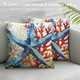 thumbnail image 3 of Chilfamy  Blue Starfish Pillow Cover , Under Sea Coral Seaweed Throw Pillow Cover for Ocean Theme Bedroom,Vintage Nautical Marine Life Cushion Case,Retro Victorian Decorative Pillow Cover, 3 of 5