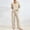*Beige, variant on Women's 2 Piece Lounge Set,Long Sleeve V Neck Sweater,High Waist Elastic Waist Wide Leg Pant Set Green,Womens Plus XL